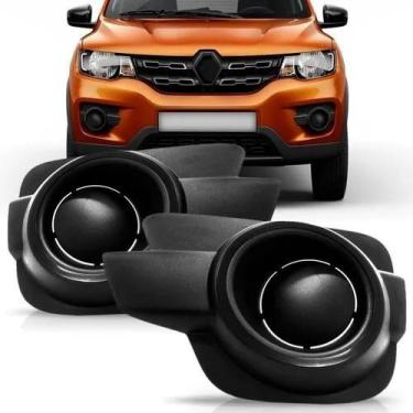 Imagem de Grade Moldura Milha Kwid 2018 2019 2020 Sem Furo Preta - RETOV,  Direi