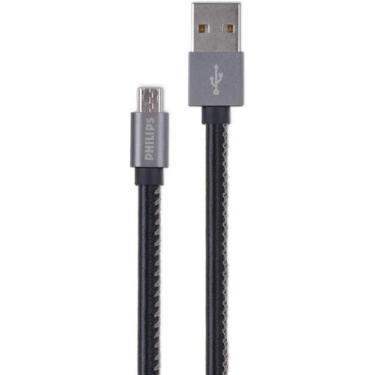 Imagem de Cabo com Conector Philips Tipo USB para Micro USB Preto 120CM