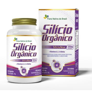 Imagem de Silício Orgânico SiliciuMax Vitaminas A C E Biotina 60 Capsulas 500mg Flora Nativa-Unissex