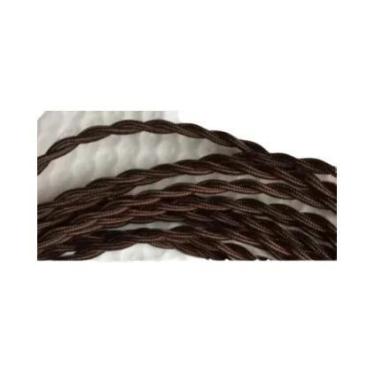 Imagem de Cabo De Tecido Trançado Vintage 2 Fios 0.75mm Fio Elétrico De Cobre 5m