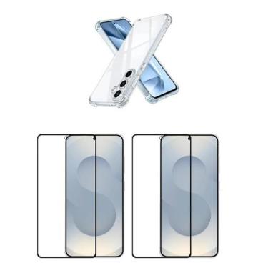 Imagem de Kit 2UN Películas 3D Vidro + Capa Silicone TPU Para Samsung Galaxy S25