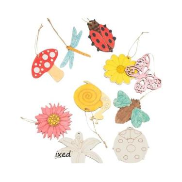 Imagem de Ornamentos De Madeira Em Forma De Flor De Primavera, 10 Peças, Pingent