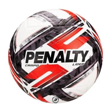 Imagem de Bola Campo Penalty Lider N3 XXVI - Branco e Vermelho 3-Unissex