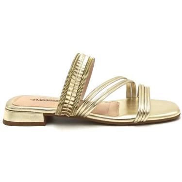 Imagem de Tamanco Feminino Mississipi MB201, Champagne ouro light, 36