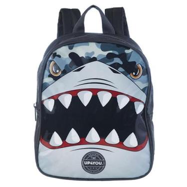 Imagem de Mochila escolar tubarão cinza Up4You, Cinza