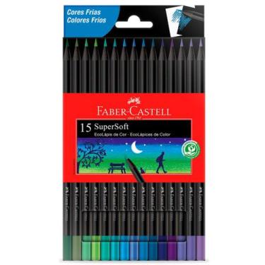 Imagem de Lápis De Cor Frio FABER CASTELL Supersoft 15 Cores Frias - Faber-Caste