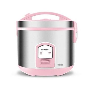 Imagem de Panela de Arroz Elétrica Britânia BPAE10C 4L 700W com Tampa de Vidro Rosa 220V