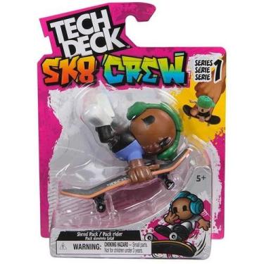 Imagem de Skate com Boneco SK8 CREW Fone Verde 96MM - TECH DECK SUNNY 4190