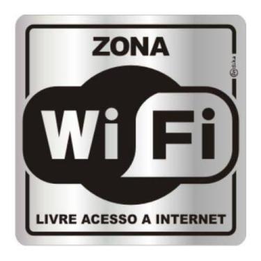 Imagem de Placa Sinalização Alumínio Autoadesiva Zona Wi Fi Internet - Indika