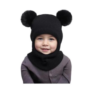 Imagem de Gorro De Lã Para Crianças De 3 a 12 Anos, Outono/Inverno, Com Protetor