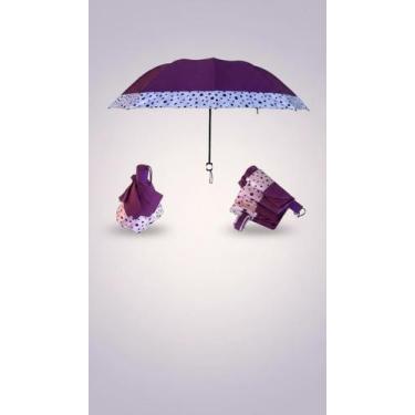 Imagem de Sombrinha Dobrável 10 Varetas Grande Roxo - Congratulations Store