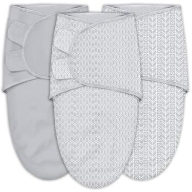 Imagem de Manta SWEET DOLPHIN Kit com 3 Envelopes de Algodão para Bebê Cinza
