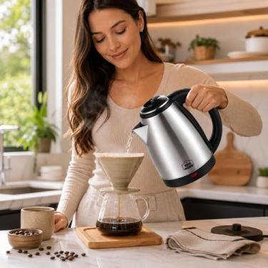 Imagem de Chaleira Elétrica 1.8 Litros 1500W Inox 220V Para Café Chá Chimarrão e