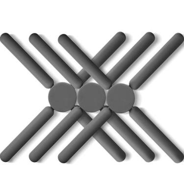Imagem de Descanso de Panela Dobrável de Silicone FENGCHEN Kit com 3 Peças Cinza