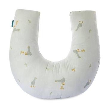 Imagem de Almofada de Amamentação Patinho com Enchimento em Silicone e Zíper para Lavagem Branco Dona Zeze