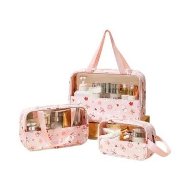 Imagem de Conjunto De Bolsas De Cosméticos Femininas De Grande Capacidade 3 Peça
