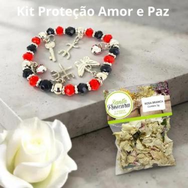 Imagem de Banho de Ervas da Umbanda Rosa Branca Paz Atrativo do Amor Pulseira Es