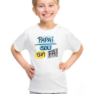 Imagem de Camiseta infantil papai sou sua fã dia dos pais raglan