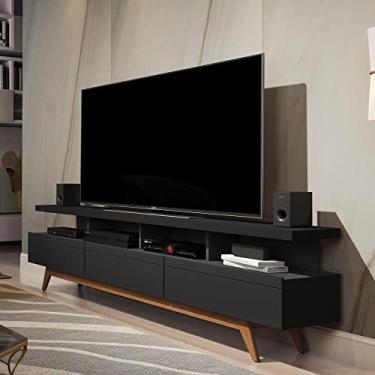 Imagem de Rack Vivare Wood 1.8 3 Gavetas - Black/Freijó - Germai