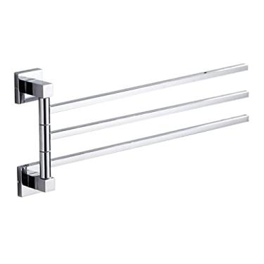 Imagem de MERIGLARE Suporte De Toalha Toalheiros Giratórios Aço Inoxidável, Toalheiro Suporte De Parede, Toalheiro Giratório Banheiro Cozinha - 43X18.3Cm