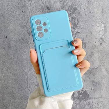Imagem de Porta-cartão carteira capa soft coverphone para samsung a72 a32 a12 a52 a51 a71 note 20 ultra note10 m12 m31s s20 s21 plus ultra, azul, para samsung s30 plus
