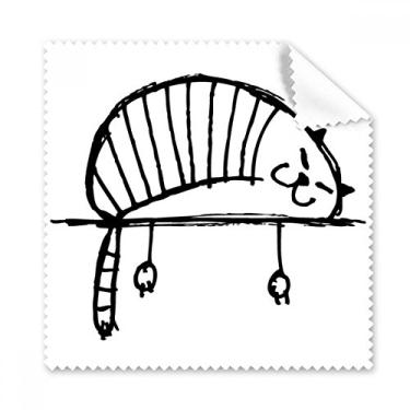 Imagem de Lazy Listras Gato Deitado Pano de Limpeza para Limpeza de Tela de Telefone, 5 peças