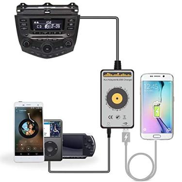 Imagem de Yomikoo Adaptador de carregamento para carro USB de entrada AUX de 3,5 mm de áudio para carro (2ª geração) para Honda Accord 2003-2012, City 2002-2011, CRV 2005-2014, Civic 2006-2012, Odyssey 2005-2010, TSX 20004-2-2