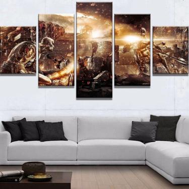 Imagem de Quadro Decorativos God of War com 5 peças 130x65 1