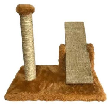 Imagem de Arranhador Para Gatos Mini Poste Com Gangorra Caramelo