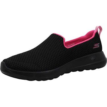 Imagem de Skechers Women's Go Walk Joy Walking Shoe, Black/Hot Pink, 7.5 Wide US