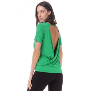 Imagem de Blusa Malha Com Decote U E Abertura Nas Costas Verde Light - Gg - Vest