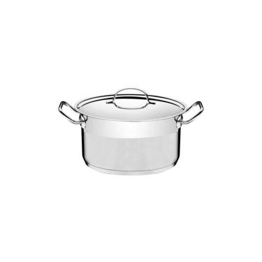 Imagem de Caçarola Tramontina Professional Funda em Aço Inox Fundo Triplo com Tampa Plana Detalhe Satinado 16 cm 1,8 L Tramontina