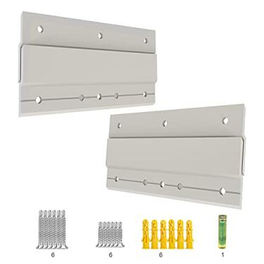 Imagem de Z-Clamps, usados para pendurar o kit de ferragens de pendurar imagens de tala francesa, kit de ferragens de suporte de parede interligado, usado para pendurar espelhos, painéis, prateleiras, cabeceiras, molduras de arte. (15,24 cm (2 pares))