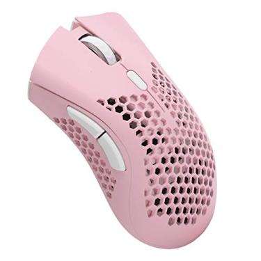 Imagem de Mouse para jogos com fio, mouse óptico ergonômico E-Sport com luz de fundo LED luminosa RGB, ajustável 1600DPI, 7 teclas para notebook laptop (rosa)