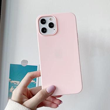 Imagem de Capa de telefone de cor doce para iphone 13 12 11 pro xs max xr x 8 7 6 s 6 plus se 5 5 s capa traseira macia fosca, rosa claro, para iphone 5 5 s