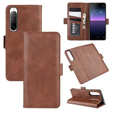 Imagem de HONGYAN Capa de telefone Para Sony Xperia 10 II Fivela Magnética Magnética Estojo de Couro Horizontal Com Holder & Cart Card Slots & Carteira Capa protetora