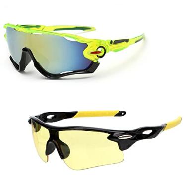 Imagem de Kit 2 Óculos Esportivo Espelhado + Lentes Amarelas Noturno