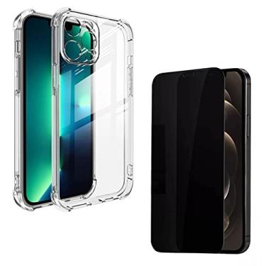 Imagem de Kit Capa Anti Impacto e Película Anti Spy Privacidade Compatível iPhone 11 12 Pro 13 14 Pro Max (iPhone 13 Pro)