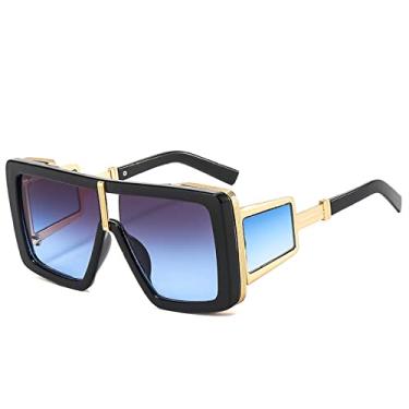 Imagem de Óculos de sol fashion punk feminino homens leopardo moldura gradientes lente estilo rock designer óculos de sol uv400, c6, tamanho único