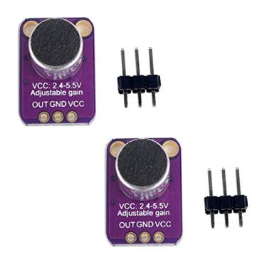 Imagem de HiLetgo 2 peças de amplificador de microfone Electret MAX4466 módulo ajustável placa de breakout azul para Arduino
