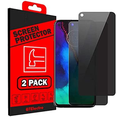 Imagem de [Pacote com 2] Protetor de tela de vidro temperado compatível com capas para Motorola Moto G Stylus 5G (Privacidade)