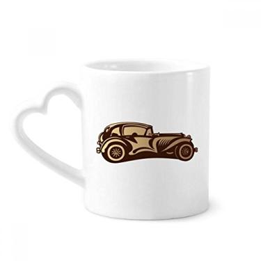 Imagem de Marrom clássico desenho de carros caneca café cerâmica copo de coração de vidro