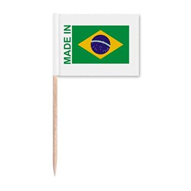 Imagem de Feito no Brasil país amor palito bandeiras marcadoras decoração de festa