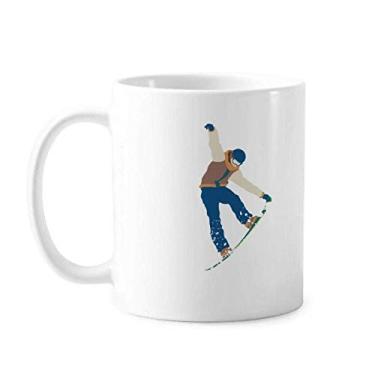 Imagem de Esqui de inverno com ilustração de salto caneca cerâmica xícara de porcelana de café louça