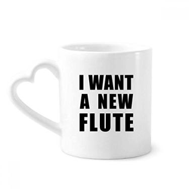 Imagem de Caneca I Want A New Flaute Caneca de Café Cerâmica Copo de Coração de Vidro