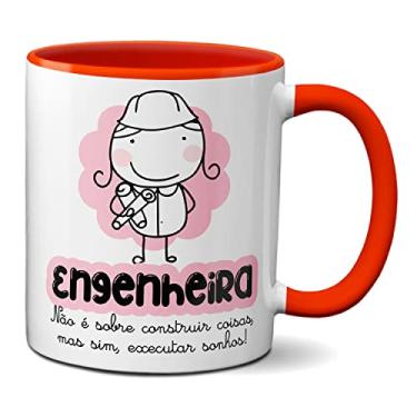 Imagem de Caneca Engenheira Contruir Coisas Executar Sonhos! Presente (Vermelha)
