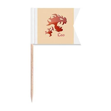 Imagem de Enthusiasm Leo Confidence Bandeiras de palito de dente Marcação para Bolo Festa Comida Prato de Queijo