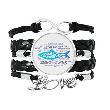 Imagem de OFFbb-USA Casa doce peixe do mar art déco presente moda pulseira acessório amor couro torcido corda de tricô pulseira presente, não aplicar