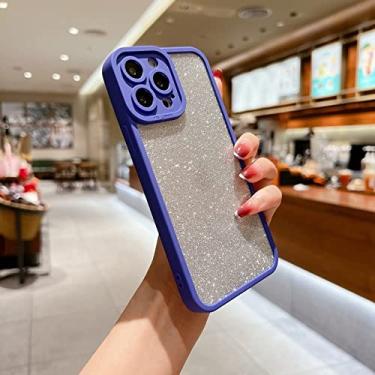 Imagem de Capa de acrílico brilhante de luxo para iphone xs max x xr candy color transparente pc tpu capa de armadura híbrida para iphone 11 12 13 pro max, azul, para iphone xs