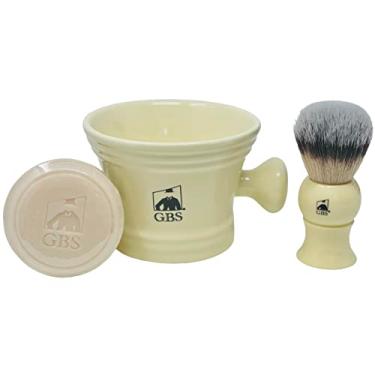 Imagem de Wet barbear homens GBS Set Marfim -3 conjunto Piece - Pure Badger cabelo Shaving Brush, Caneca cerâmica e 97% All Natural Shave Soap complementa qualquer de barbear para barbear The Best Shave Grande Men presente